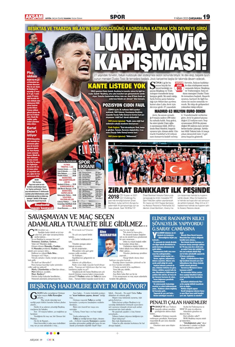 "Kevin De Bruyne derbisi" (9 Nisan 2025 spor manşetleri) - 2