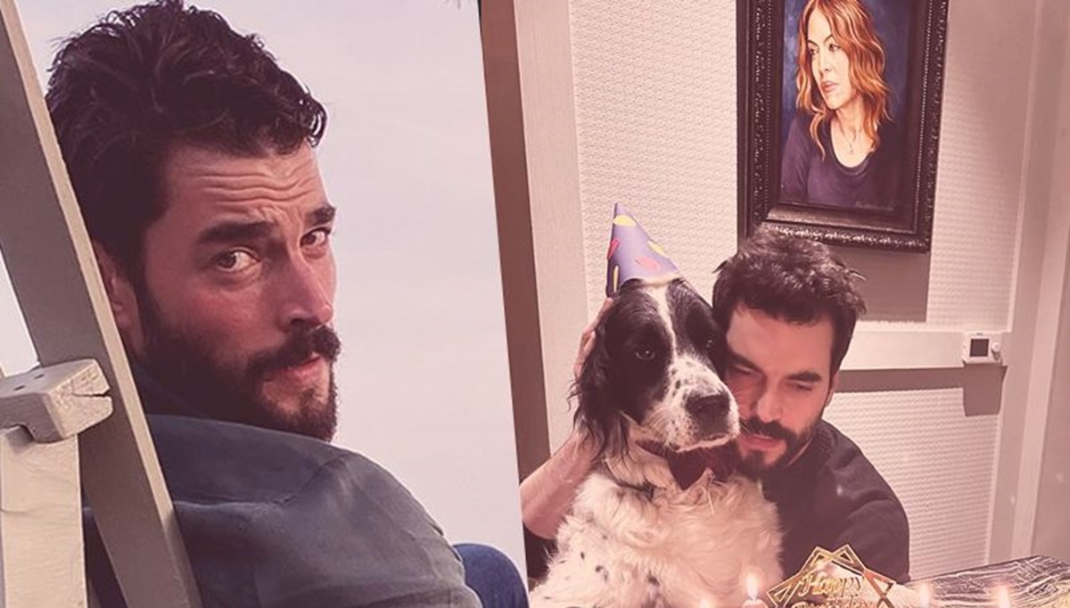 Akın Akınözü köpeğinin doğum gününü kutladı