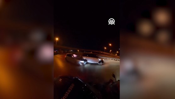 Trafik kazası kask kamerasında