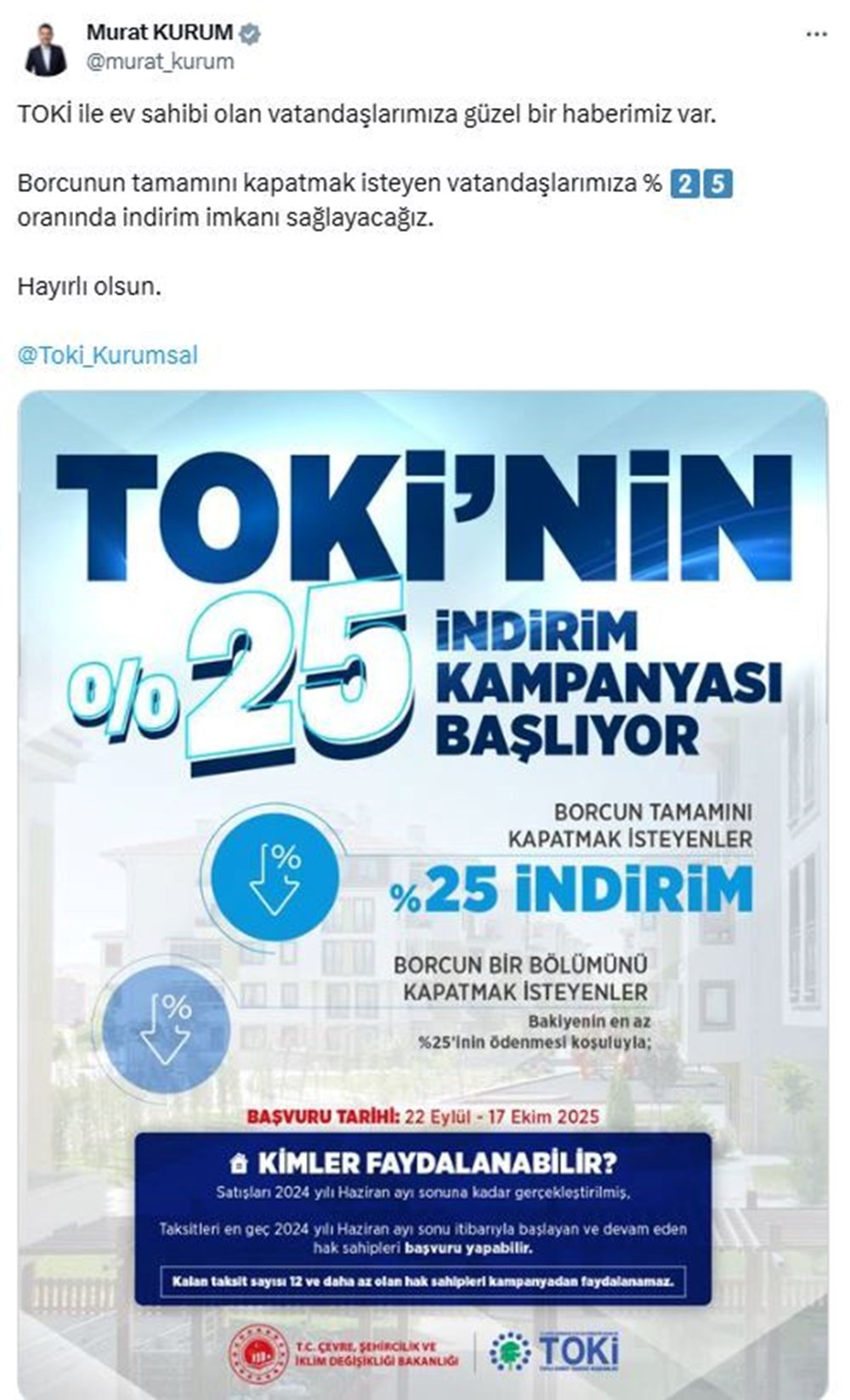 TOKİ yüzde 25 indirim kampanyasının başlayacağı tarihi duyurdu: Kimler faydalanabilecek? - 2