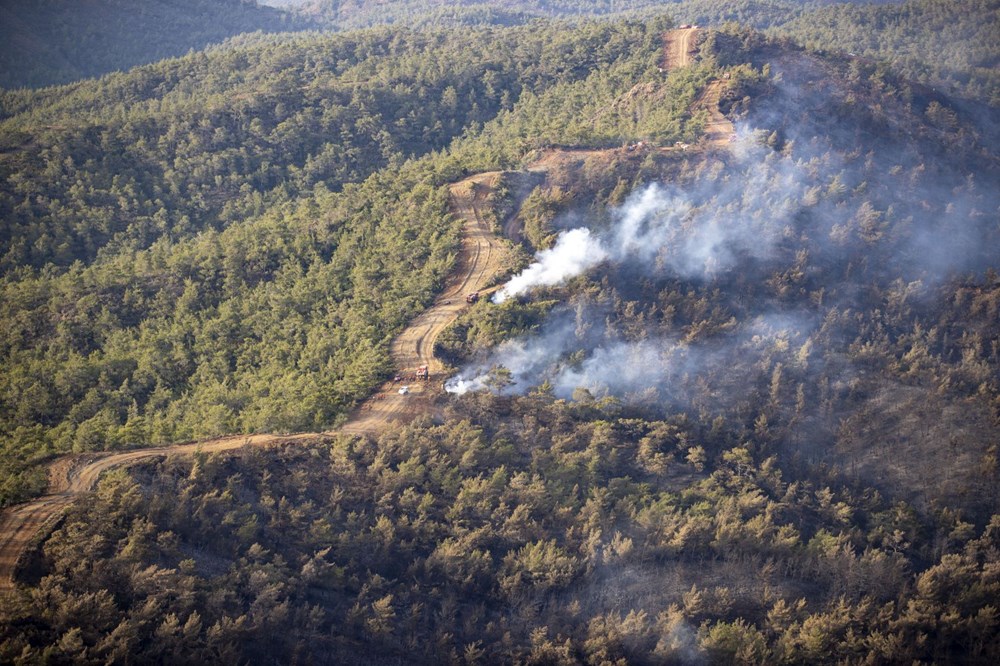 Marmaris'te orman yangını: Yanan alanlar havadan görüntülendi - 8