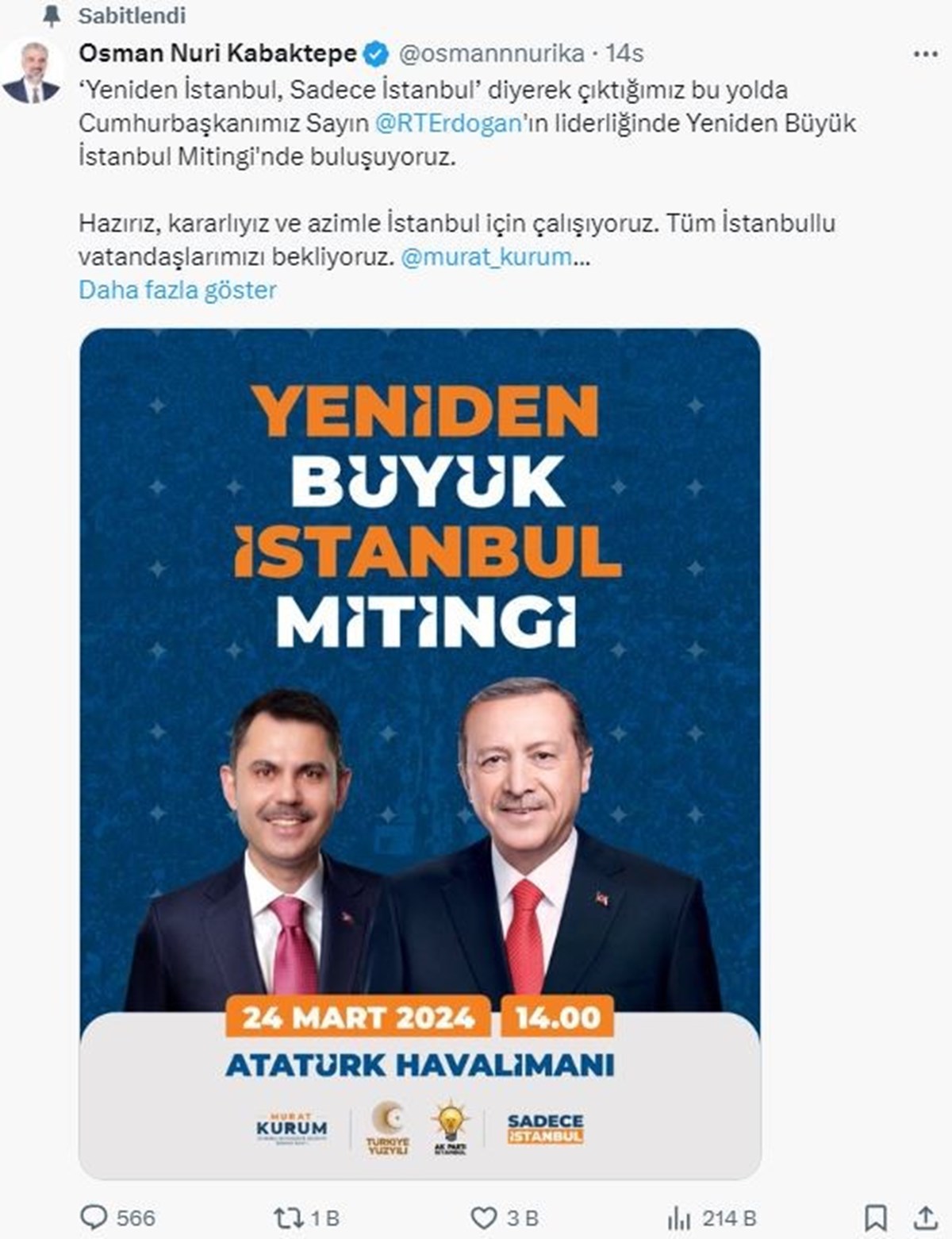 AK Parti İstanbul İl Başkanı duyurdu: AK Parti 