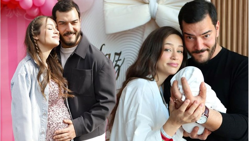 Buse Arslan ve Çağrı Şensoy'dan kızları Yaz ile ilk kareler