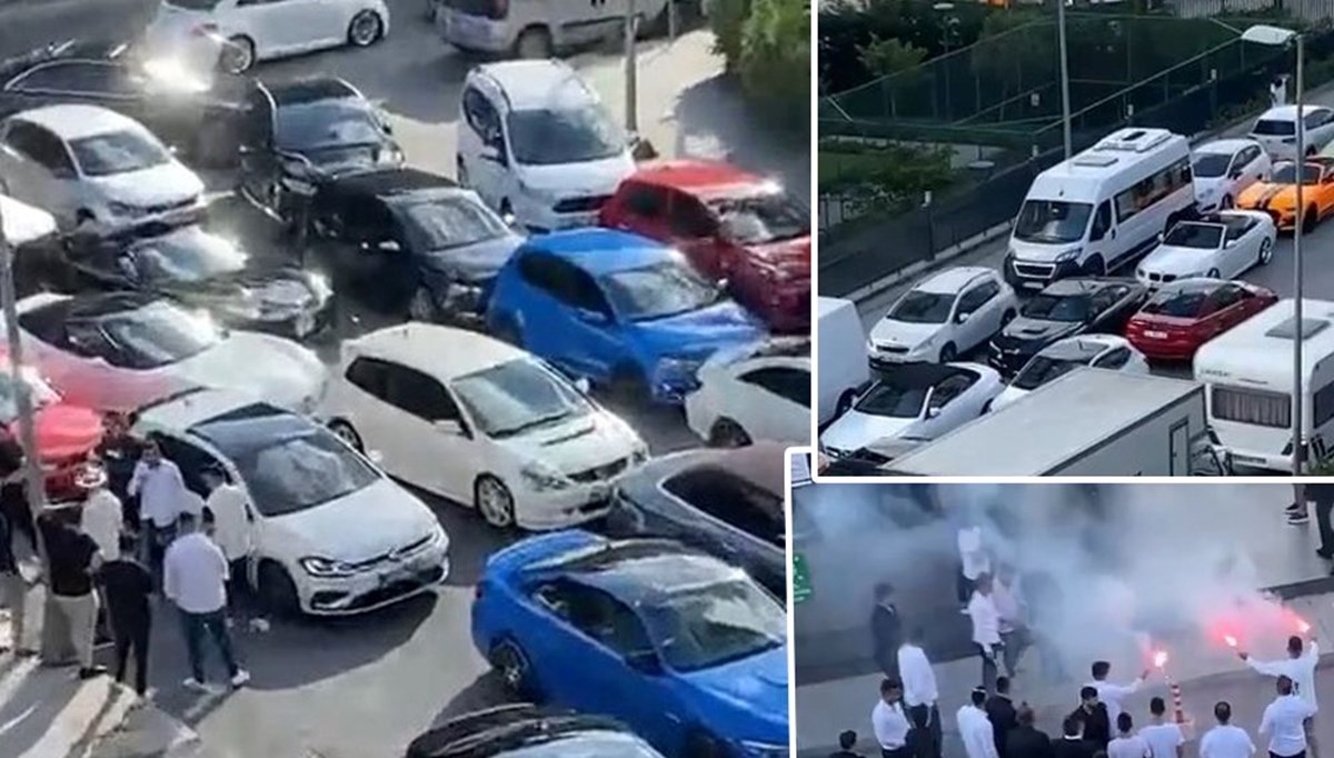 Düğün konvoyunda drift yapıp, yolu trafiğe kapattılar Düğün konvoyunda drift yapıp, yolu trafiğe kapattılar