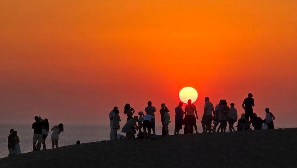 Gün batımı manzarası mest etti: Ziyaretçi yoğunluğu yaşandı