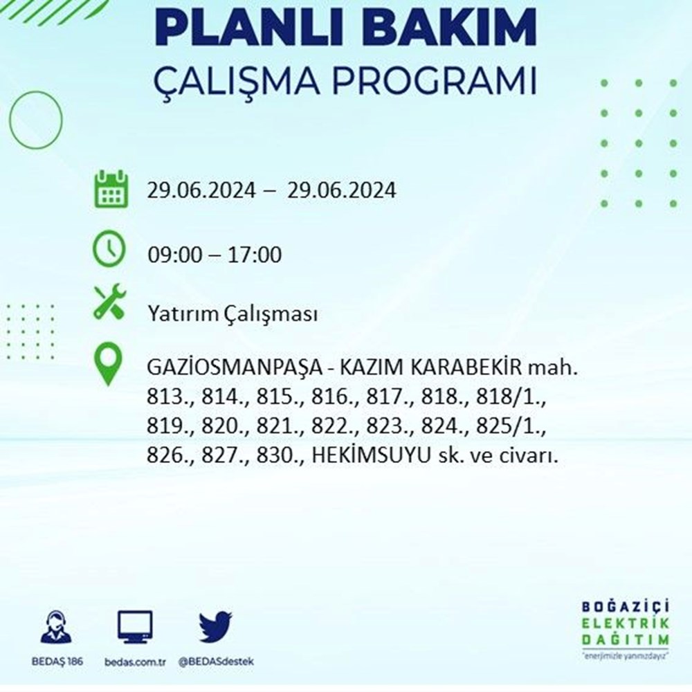 İstanbul'un 11 ilçesinde elektrik kesintisi: Elektrikler ne zaman gelecek? (BEDAŞ 29 Haziran elektrik kesintisi programı) - 9