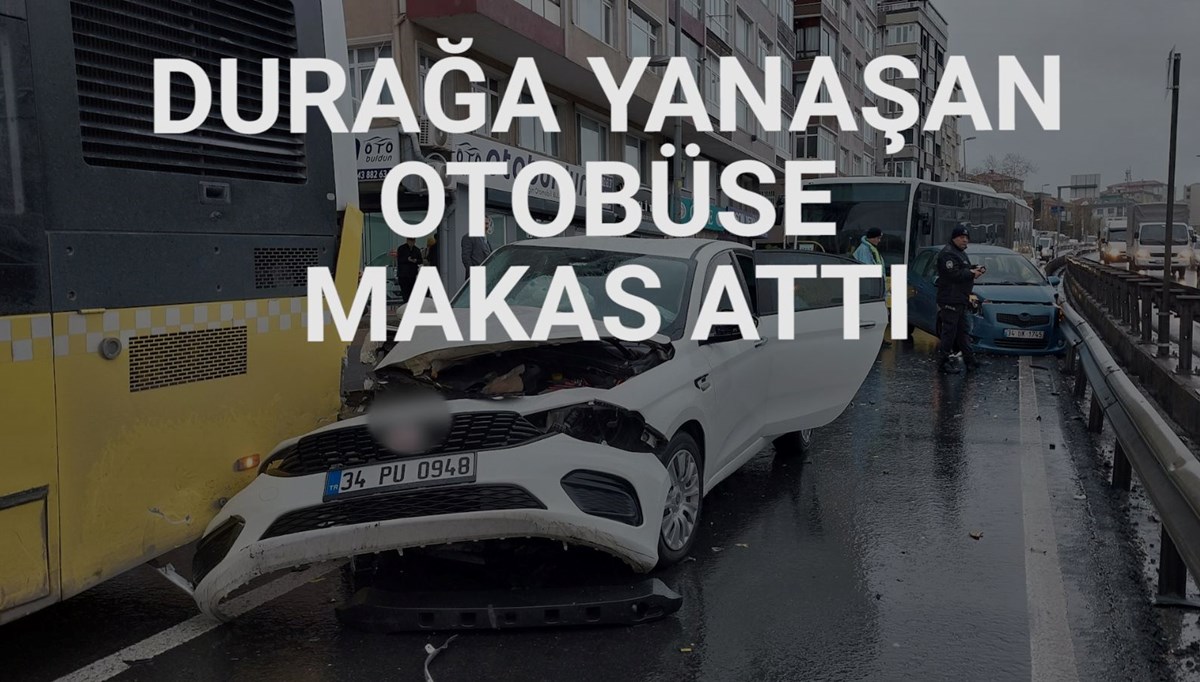 Otobüs durağında zincirleme kaza: 3 yaralı Otobüs durağında zincirleme kaza: 3 yaralı