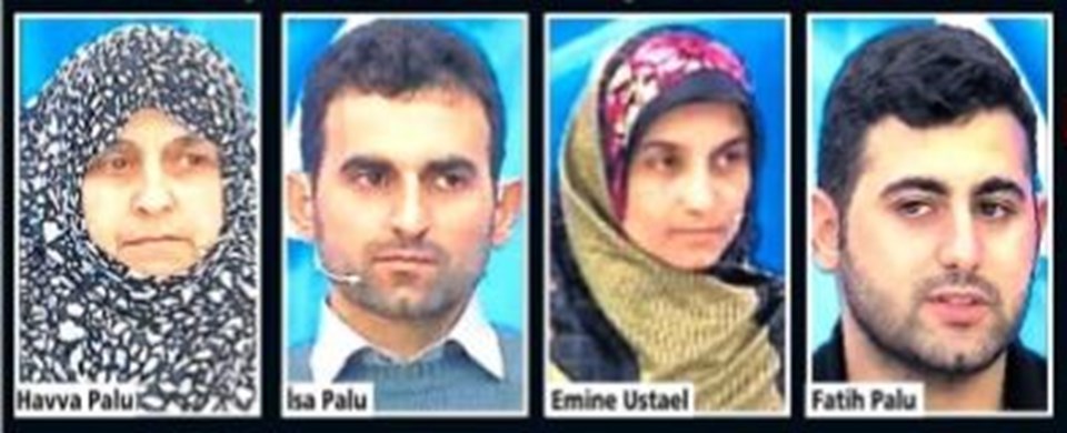 Anne Havva Palu'nun kızı ve torununu öldüren damat Tuncer Ustael'e yardım ettiği iddia ediliyor. Tuncer Ustael'in karısının kardeşi İsa Palu'nun bacanak Ahmet'in cinayetinde yardım ettiği iddiası var. Eşi Emine Ustael ise yüzündeki morluklara rağmen her ortamda, TV ekranlarında bile kocasını savunuyor. Fatih Palu ise baştan beri çelişkili ifadeler veriyor.