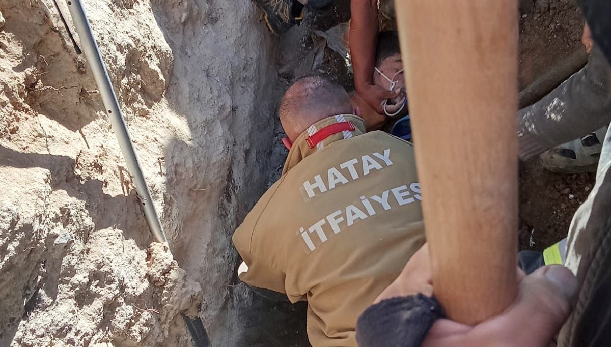 Şantiyede göçük altında kalan işçi yaralandı