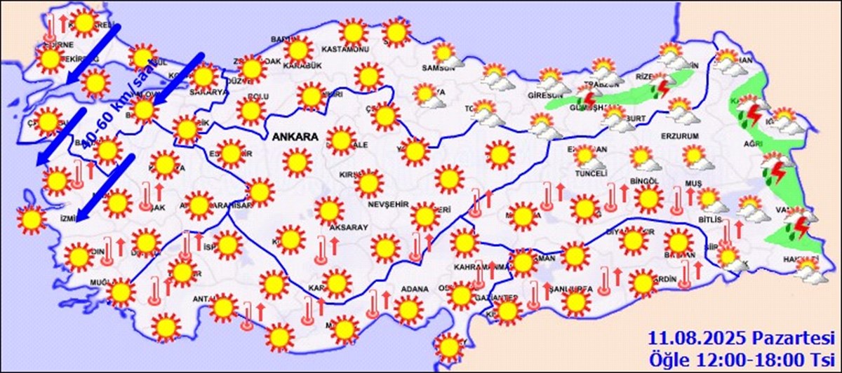 Bölgede yağmur beklenmiyor.