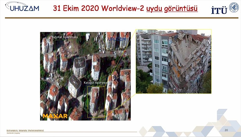 İzmir'deki yıkım uzaydan görüntülendi