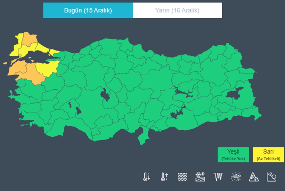 İstanbul dahil 7 il için sarı ve turuncu kodlu uyarı (Hafta sonu hava nasıl olacak?) - 4