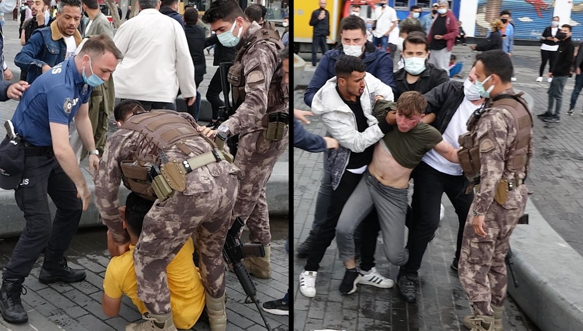 Taksim Meydanı’ndaki kemerli kavgaya Özel Harekat müdahale etti