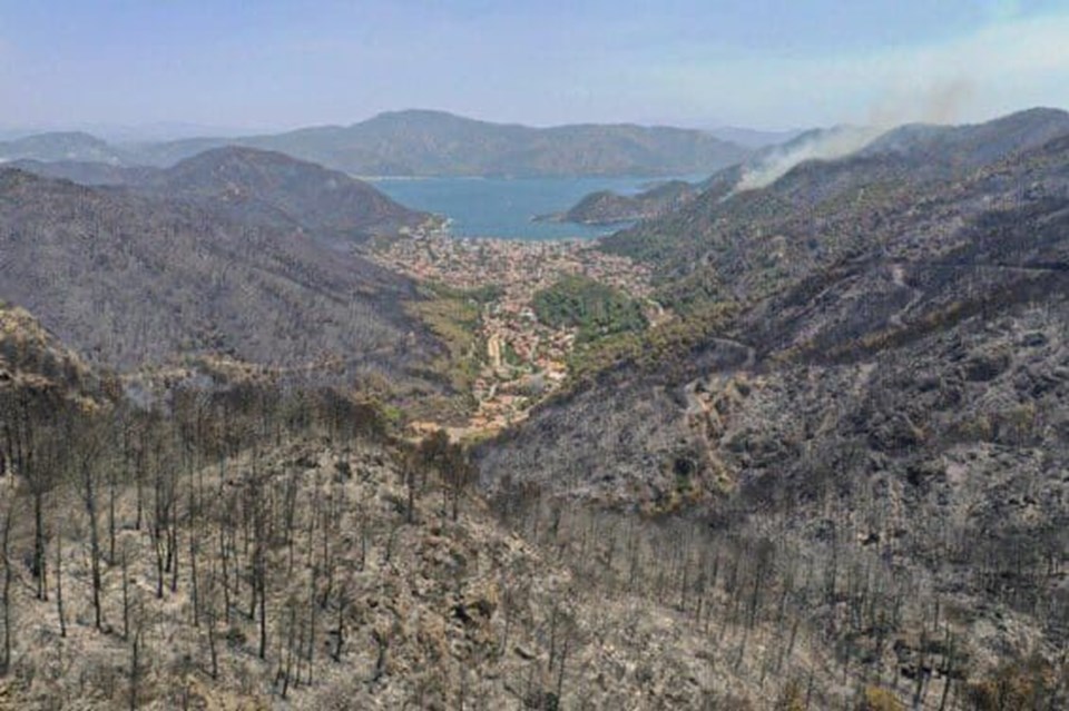 Marmaris İçmeler'in yangın sonrası hali - 1