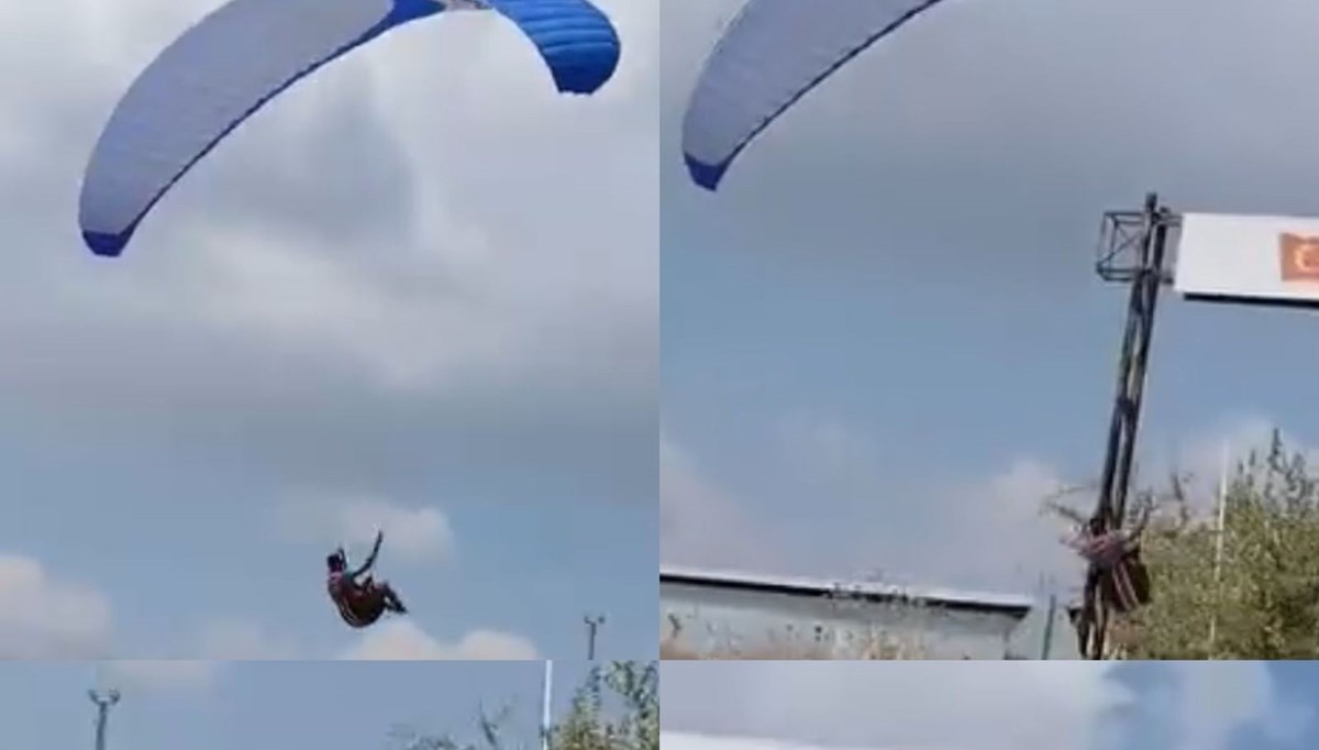 Mersin'de iki ayrı paraşüt kazası: Biri direğe takıldı, diğeri denize düştü