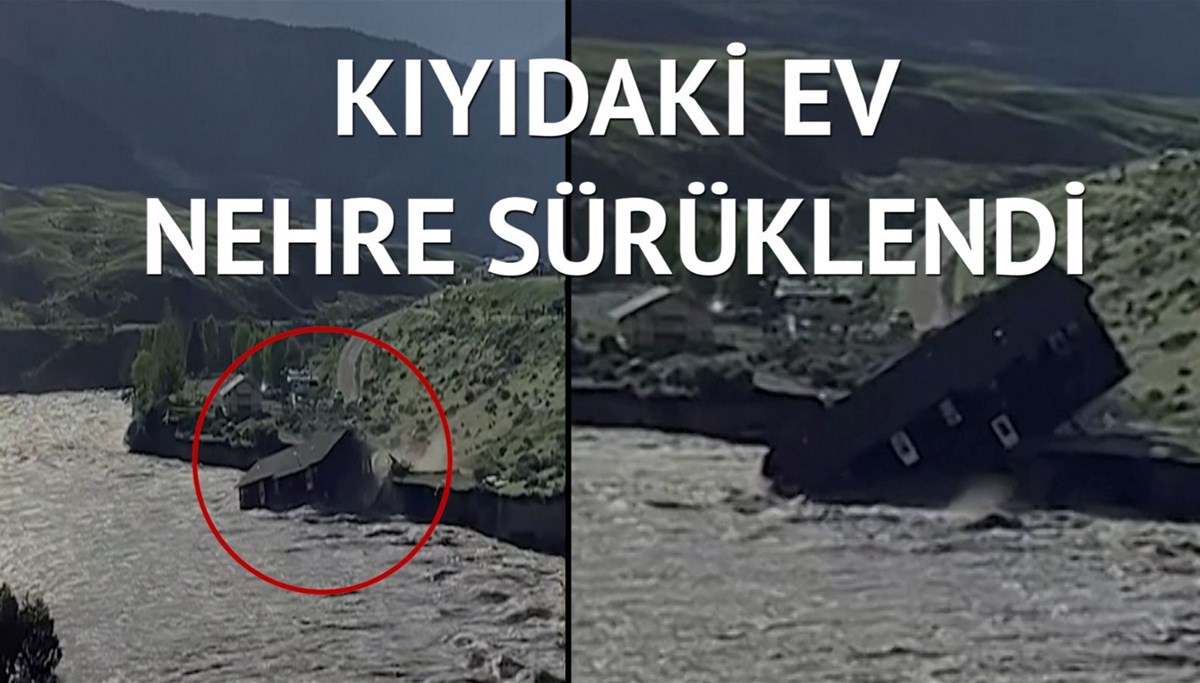 ABD’de sel bir evi nehre düşürdü