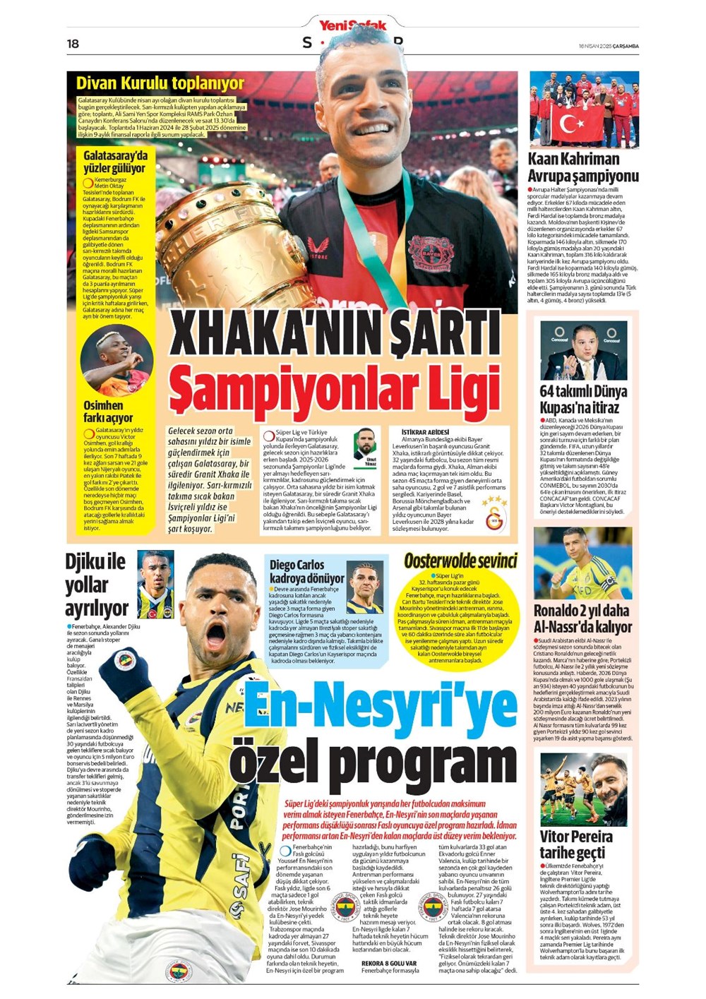 "Kim Min-Jae harekatı" (16 Nisan 2025 spor manşetleri) - 31