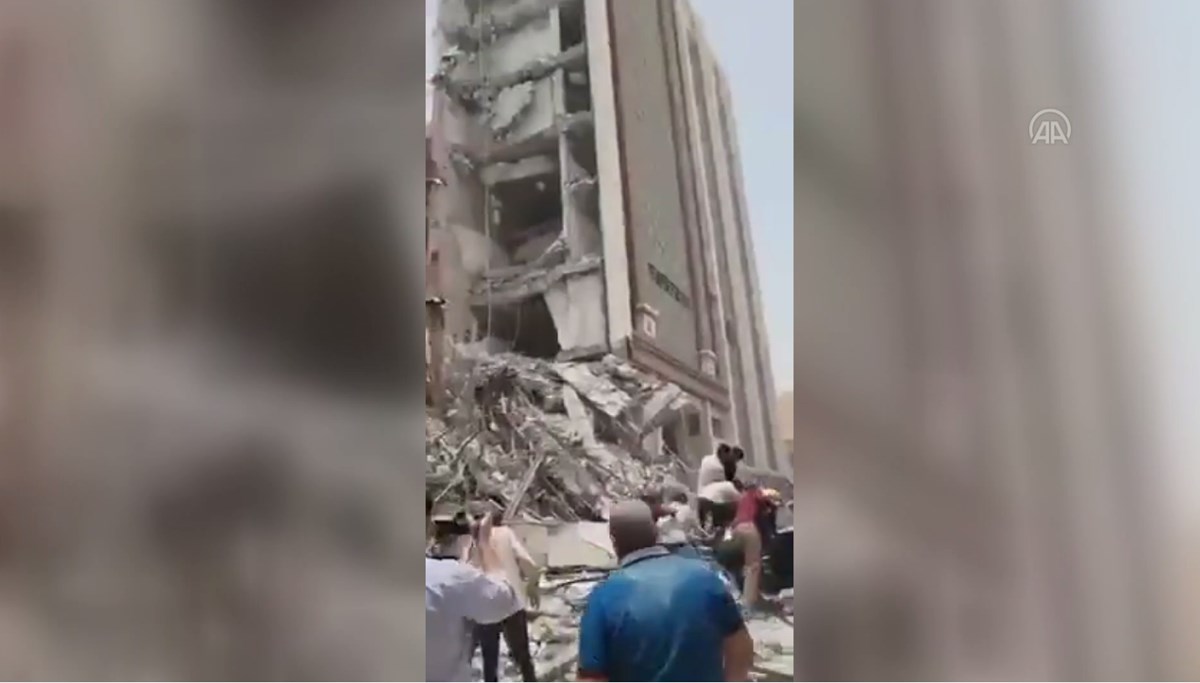 İran'da 10 katlı bina çöktü: Olay yerinden ilk görüntüler