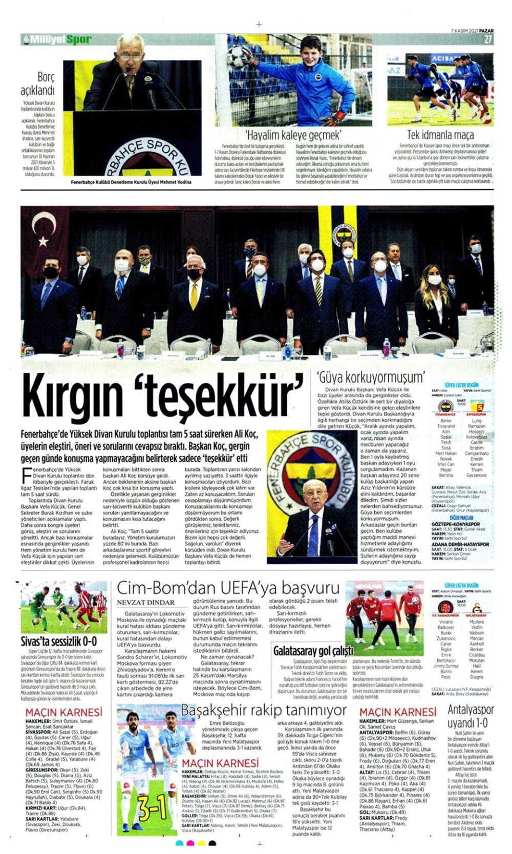 Günün spor manşetleri (7 Kasım 2021) - 11