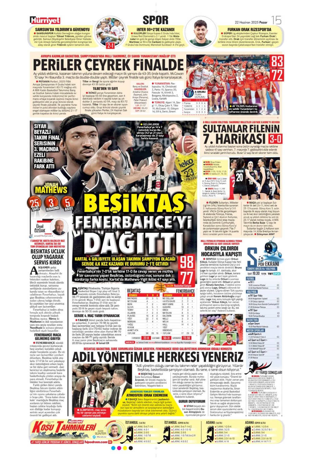 "Aday çok, imza yok" (22 Haziran 2025 spor manşetleri) - 8