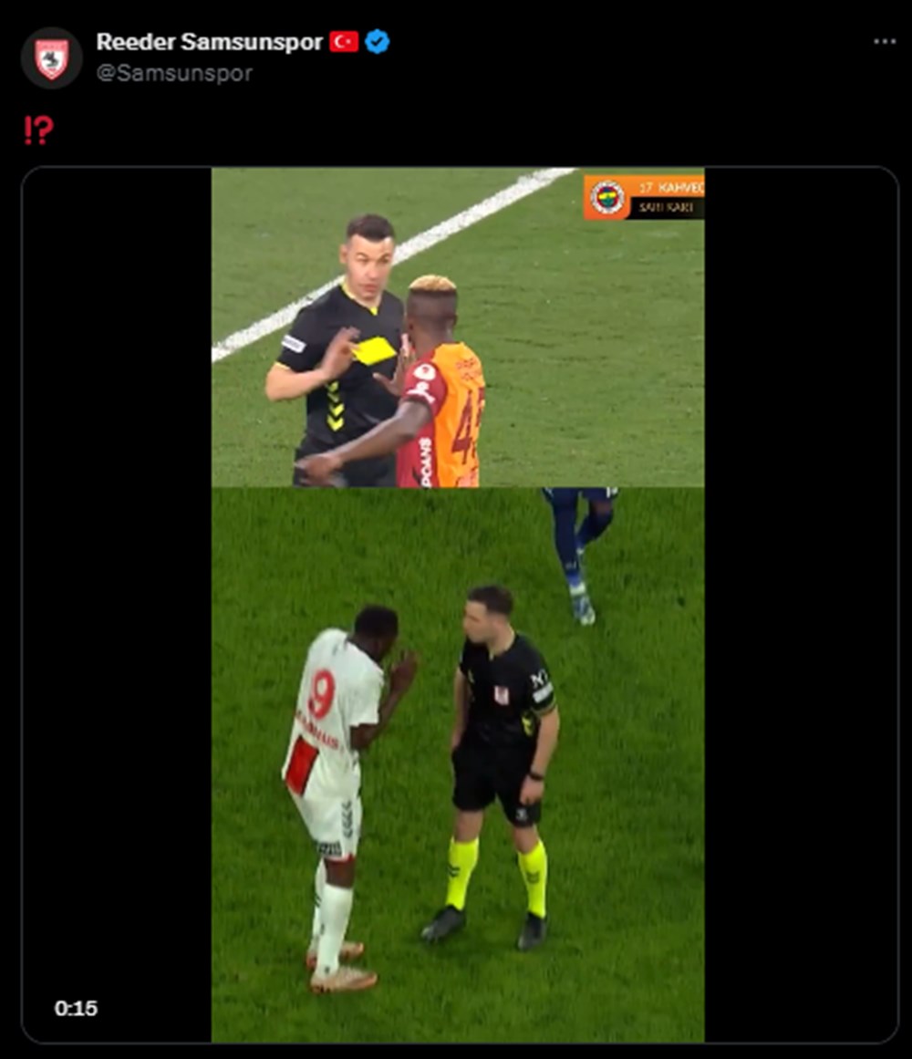 Samsunspor'dan Fenerbahçe - Galatasaray derbisinin ardından