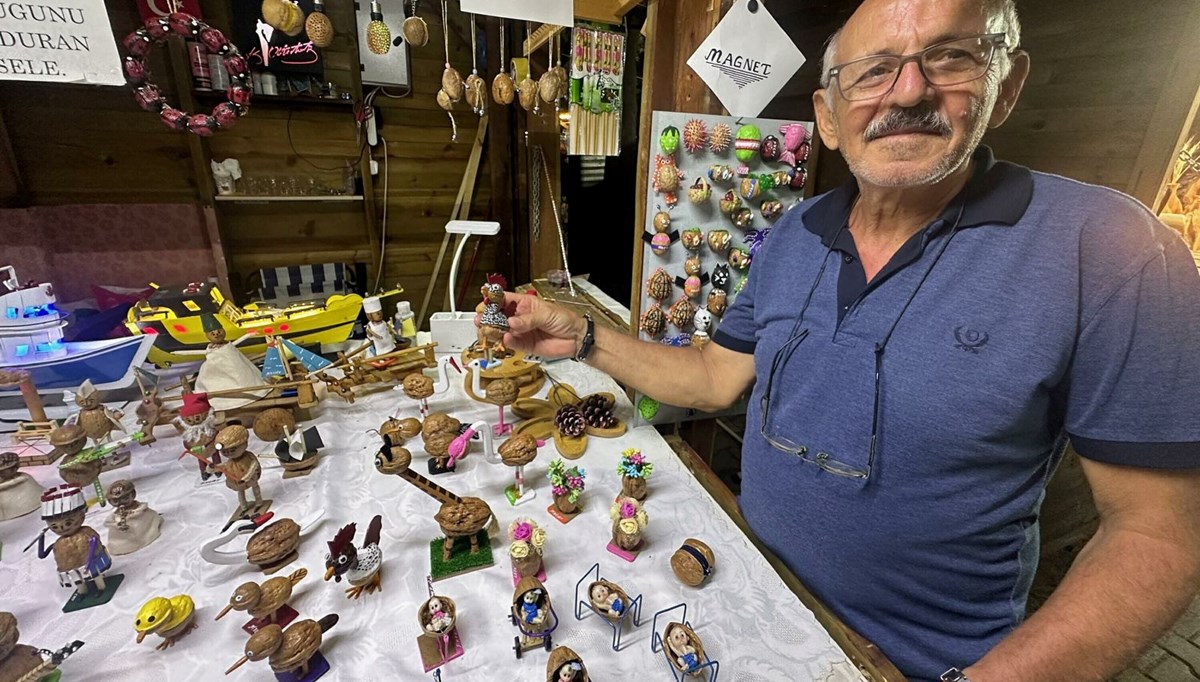 Ceviz kabuklarından yapıyor: 110 farklı obje ortaya çıkarıyor