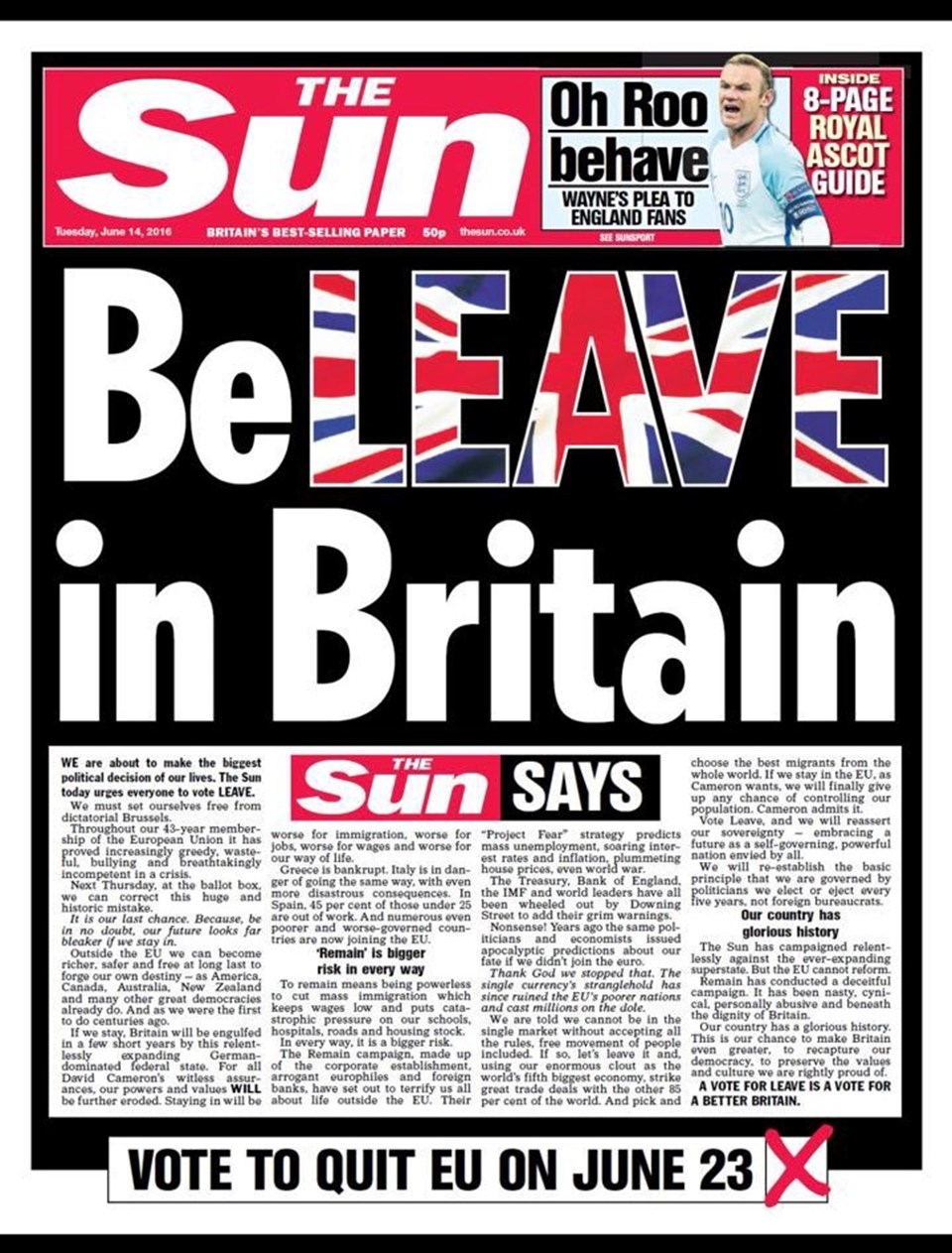 İngiltere'de Murdoch'un gazetesi AB'den çıkışa (Brexit) oynadı - 1