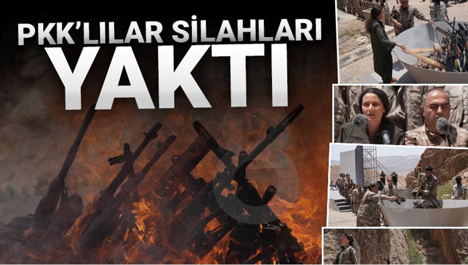 30 PKK'lı silahlarını yaktı: Görüntüler paylaşıldı