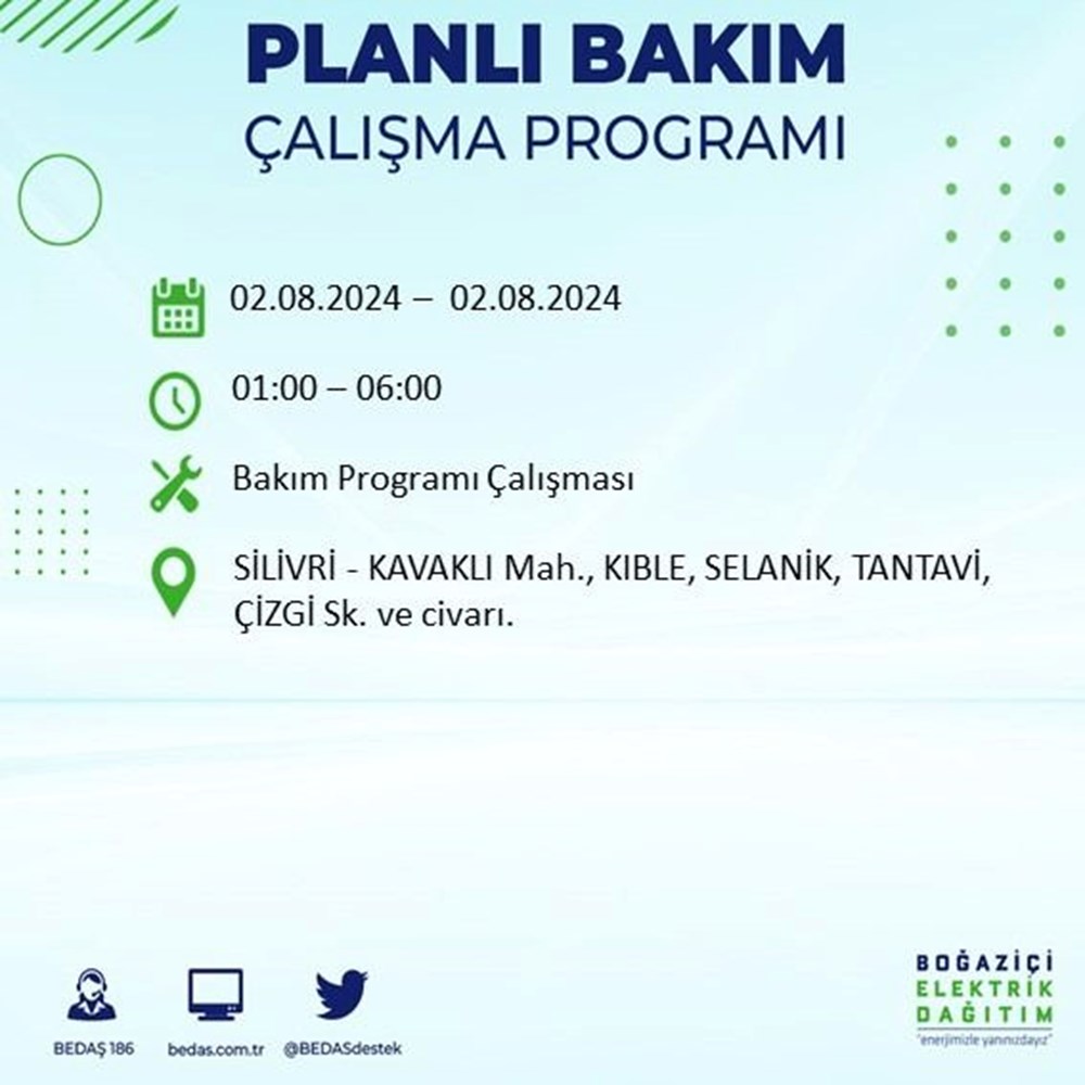 İstanbul'un 22 ilçesinde elektrik kesintisi: Elektrikler ne zaman gelecek? (2 Ağustos BEDAŞ kesinti programı) - 55