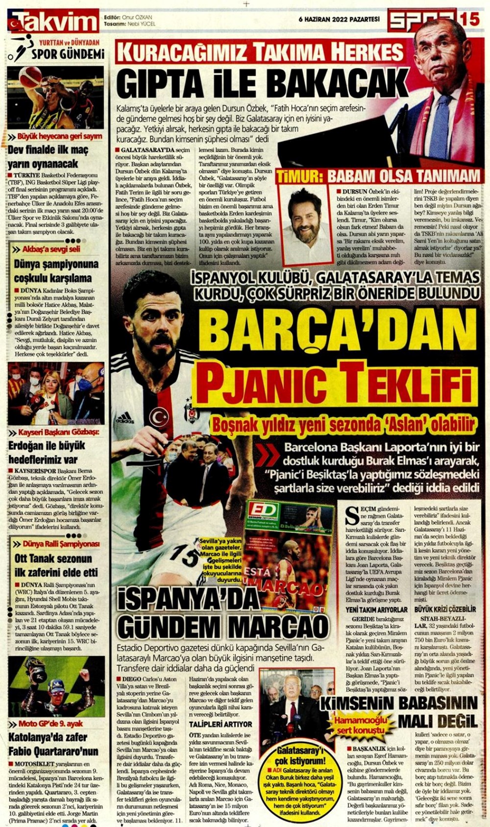 Günün spor manşetleri (6 Haziran 2022) - 22