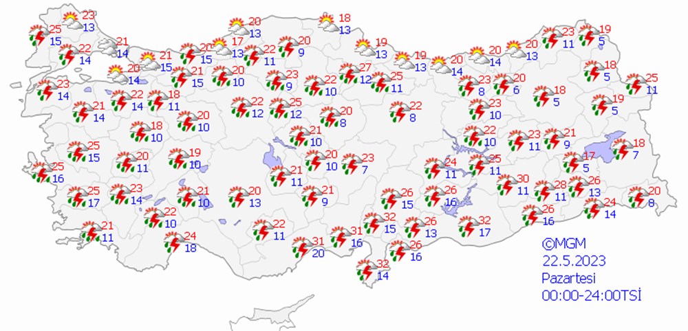 12 il için sağanak yağış uyarısı (Bugün hava nasıl olacak?) - 14