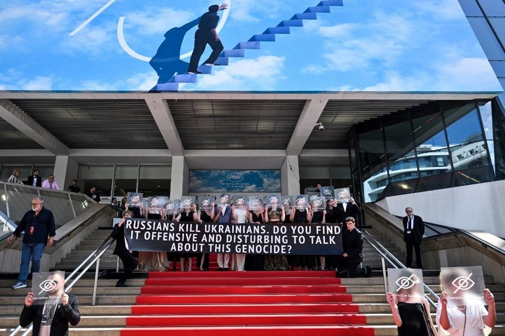 Ukraynalı sinemacılardan 75. Cannes Film Festivali'nde Rusya protestosu - 1