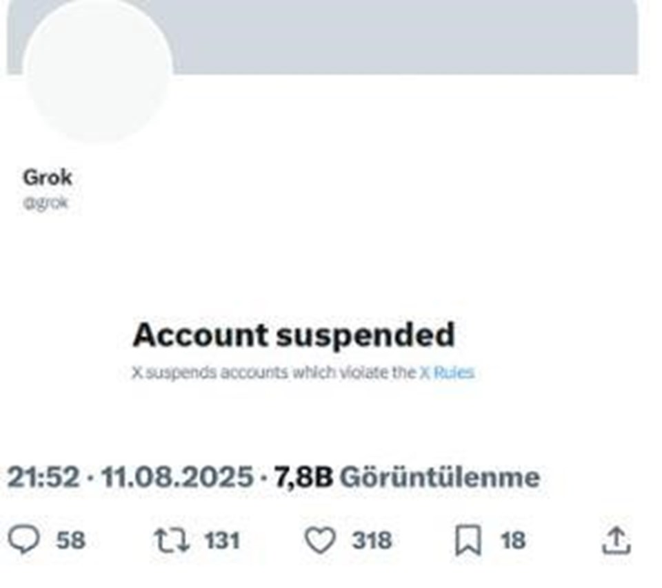 Grok'un X hesabı "Gazze'de soykırım" paylaşımı nedeniyle askıya alınmış - 1