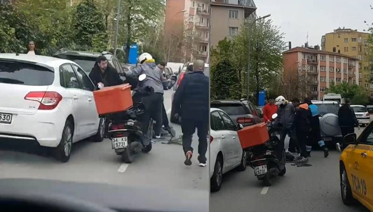Kadıköy'de motosikletliyi dövdüler Kadıköy'de motosikletliyi dövdüler