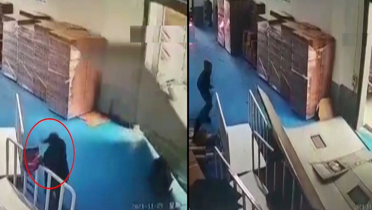 Atölyede fırtına kabusu: Kapı işçinin üzerine düştü