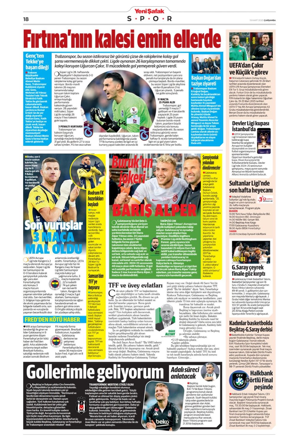 "Kayıtsız şartsız Mourinho" (19 Mart 2025 spor manşetleri) - 17