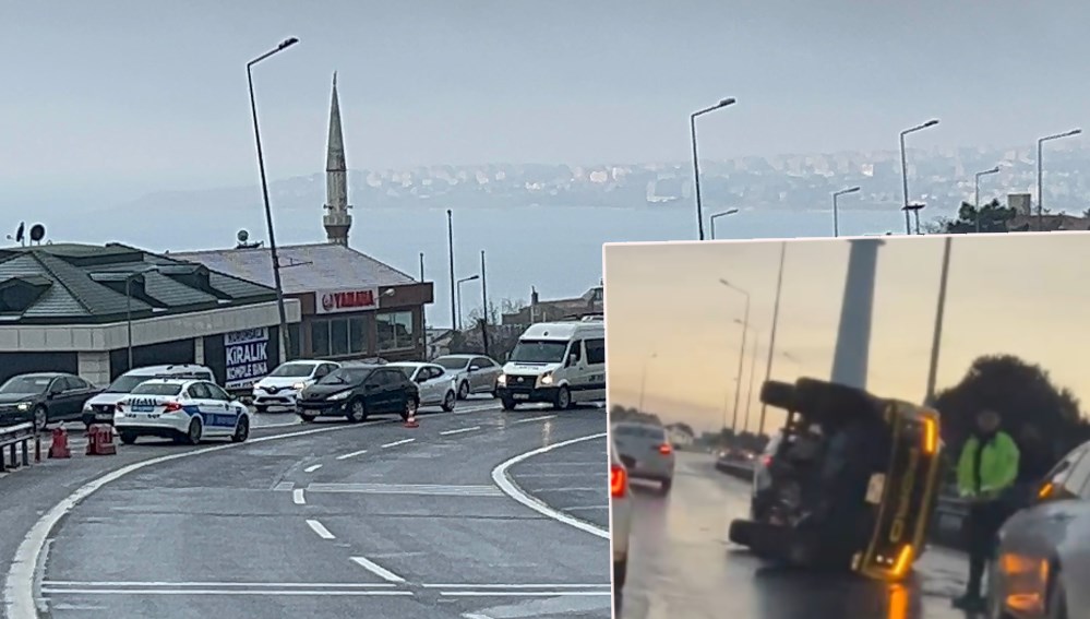 Büyükçekmece’de kaza: D-100 yanyol trafiğe kapandı