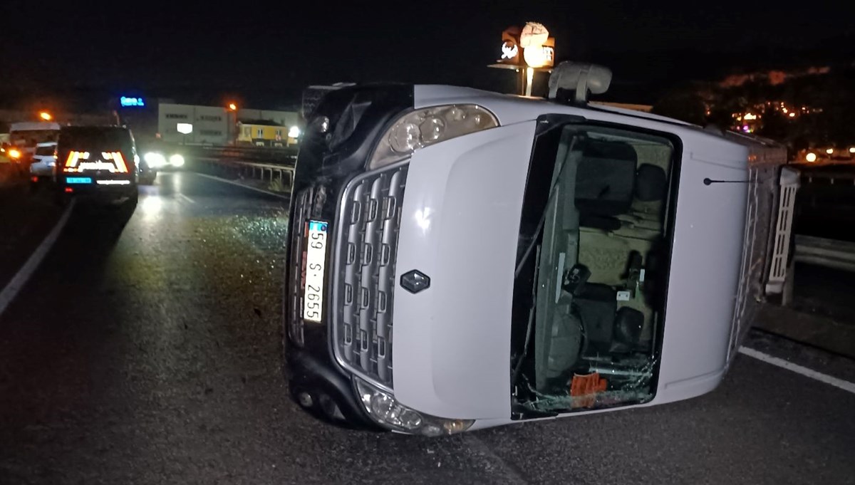 Tekirdağ'da servis aracı devrildi: 9 işçi yaralı
