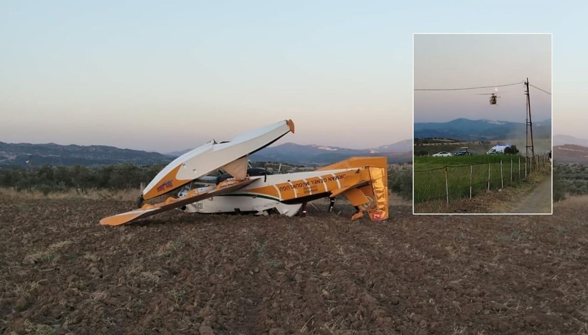 Aydın'da yangına müdahale eden uçak zorunlu iniş yaptı