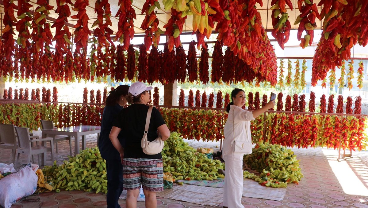 İplere dizilmeye başlandı! Turistlerin ilgisini çekiyor