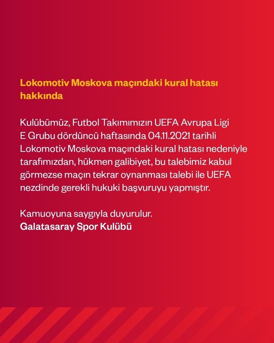 SON DAKİKA: Galatasaray'dan UEFA'ya kural hatası başvurusu - 1