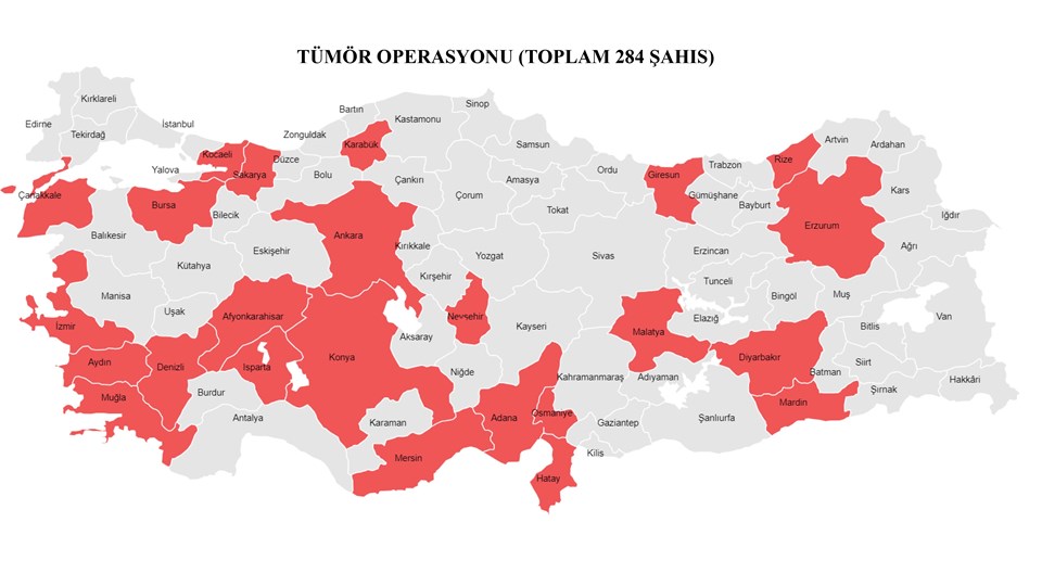 24 ilde 'Tümör' operasyonu: 284 gözaltı kararı - 1