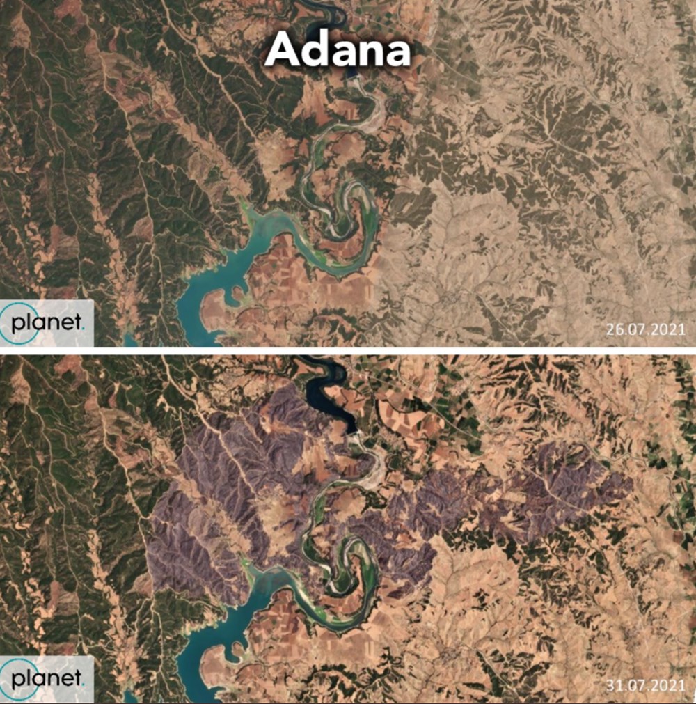 Türkiye'deki orman yangınlarının tahrip ettiği alanların uydu görüntüleri yayımlandı - 2