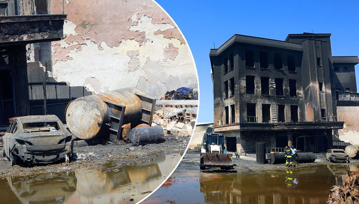 Savaş alanı gibi! Gaziantep'te yanan fabrika küle döndü