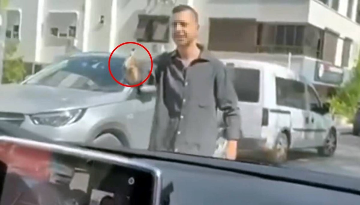 Silah çeken sürücü gözaltında