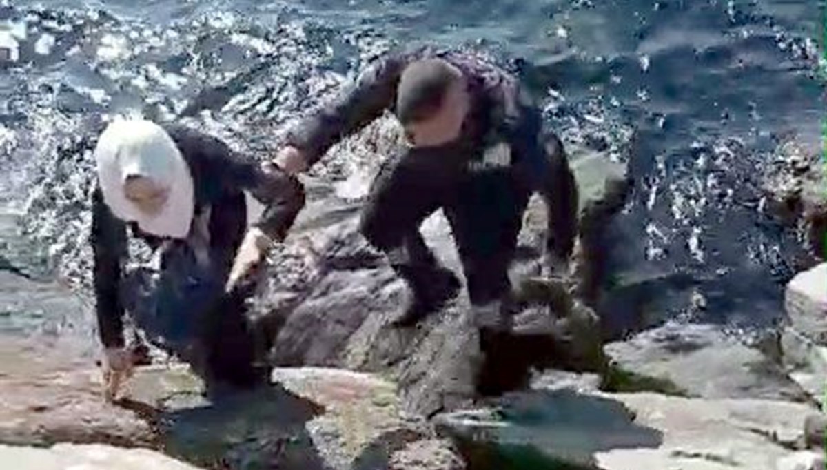 Avcılar'da bir kadın kayalıkların arasına düştü Avcılar'da bir kadın kayalıkların arasına düştü
