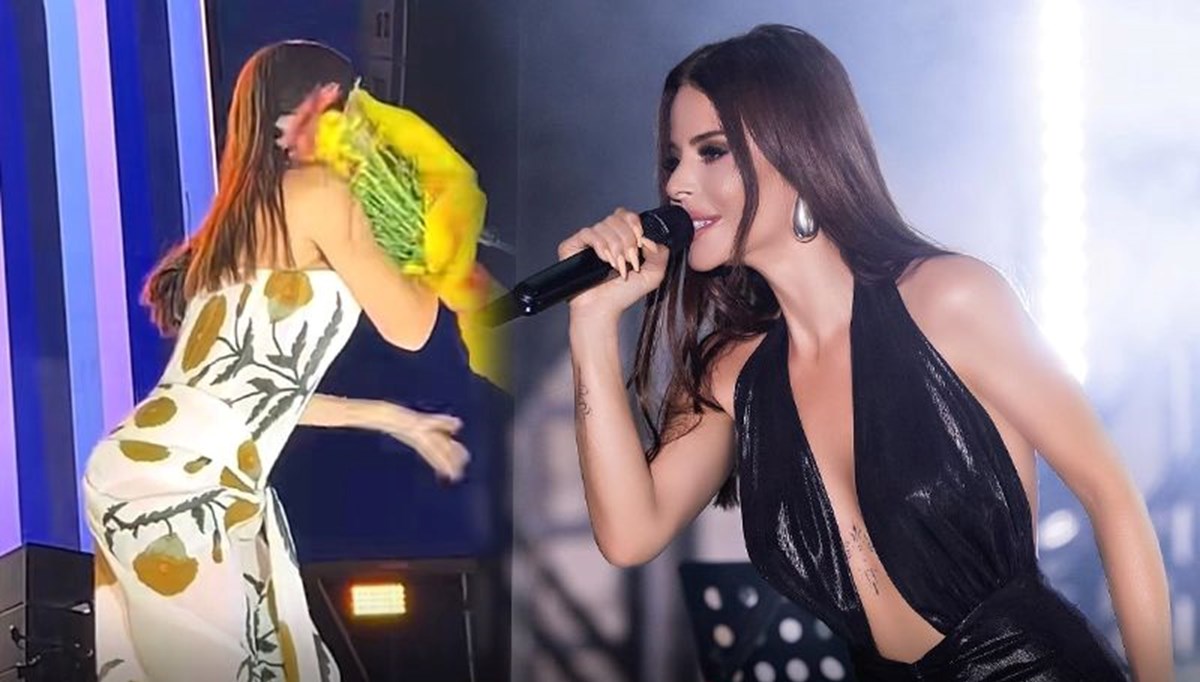 Şarkıcı Simge'ye sahnede telefon atıldı!