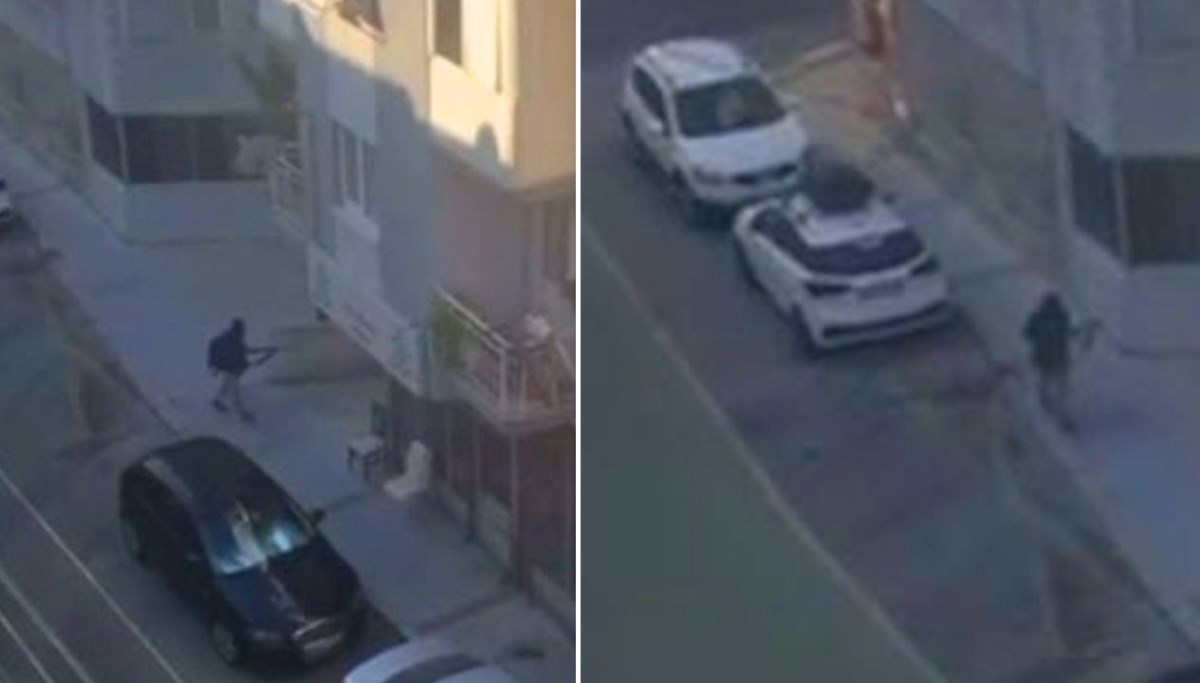İzmir'de saldırı anı! Saldırgan yüzünde kar maskesi, sırtında çantayla geldi İzmir'de saldırı anı! Saldırgan yüzünde kar maskesi, sırtında çantayla geldi