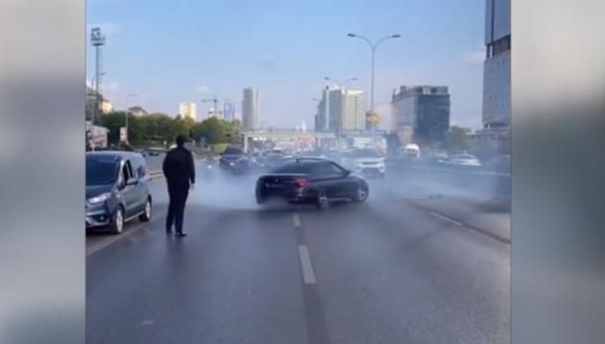 TEM'de yolu kapatıp drift attılar: 5 gözaltı