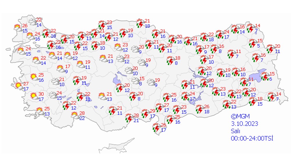 17 il için sarı ve turuncu kodlu uyarı (Bugün hava nasıl olacak?) - 11